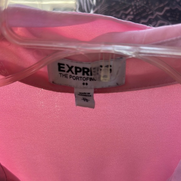Express Pink Sheer Button Down Shirt XL - Picture 3 of 5